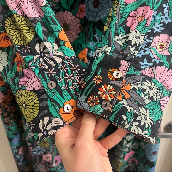 Ro’s Garden Long Sleeve Belted Floral Shirt Dress XL - Picture 6 of 11